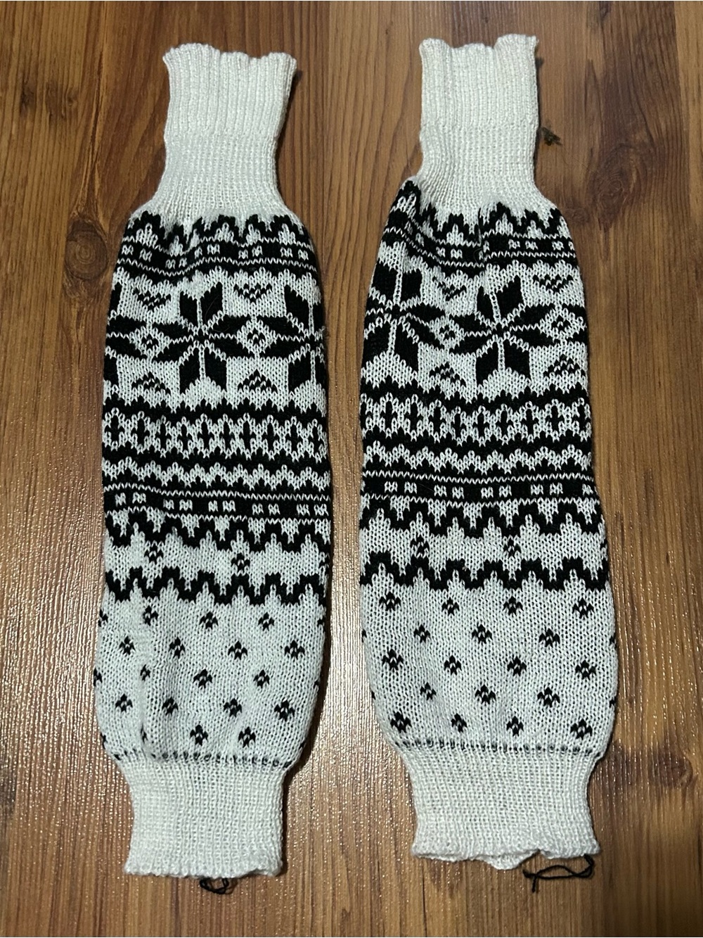 Black & White Knit Leg Warmers